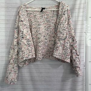 Cropped multi color cardigan